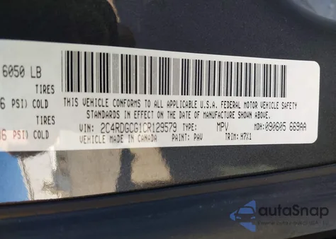 2012 Dodge Grand Caravan Sxt z USA, uszkodzony, nr VIN 2C4RDGCG1CR129579